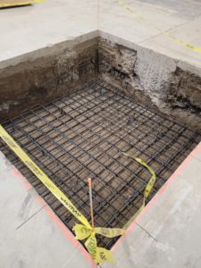 Rebar in footing hole