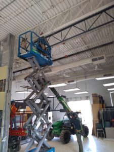 Joists being installed in Cafeteria